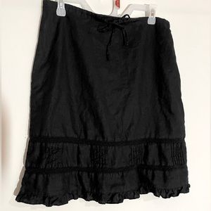 Old Navy Black Linen Knee Length Skirt